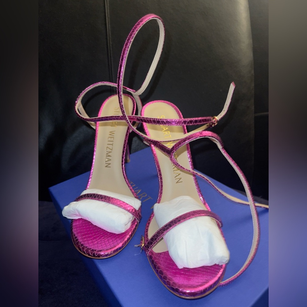 STUART WEITZMAN
Barelynude 100 Wrap Sandal NUDIST LEATHER PINK Size 8.5 NWB - Picture 4 of 14